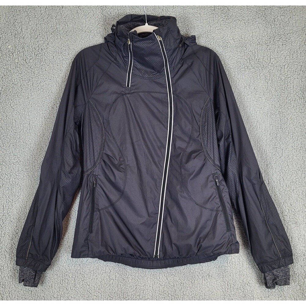 Lululemon Run Inspire Jacket Black Size 8 Hooded